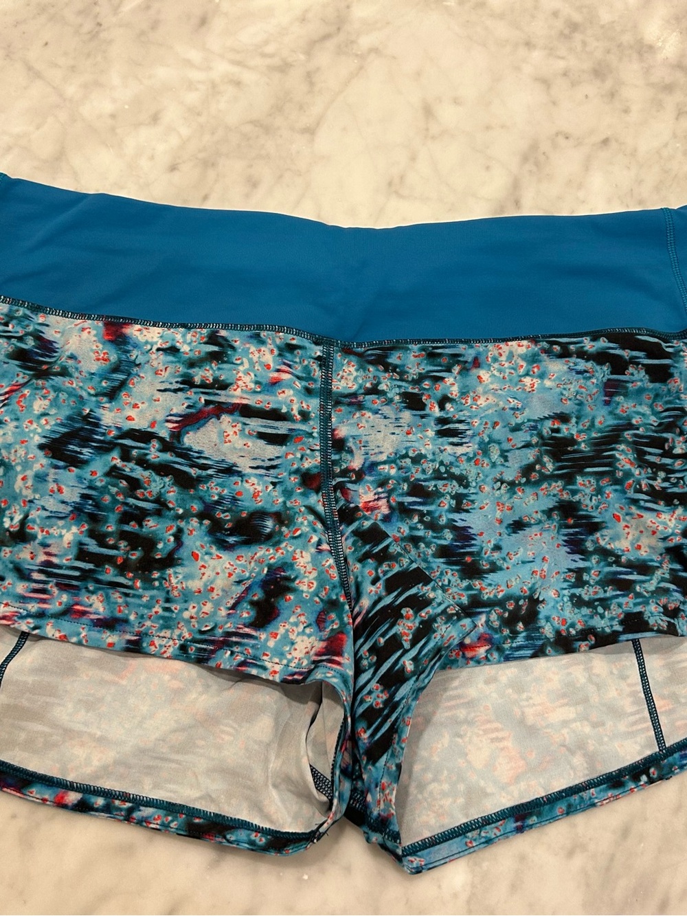 lululemon athletica Blue Multicolor Athletic Shorts